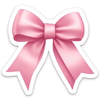 light pink ribbon bow sticker