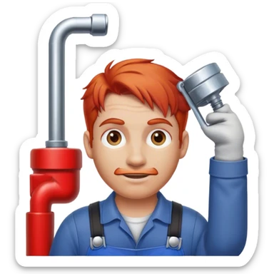 Red head plumber sticker