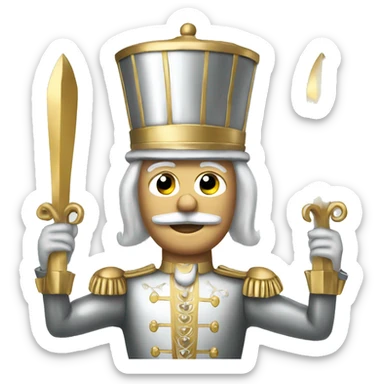 silver and gold nutcracker sticker