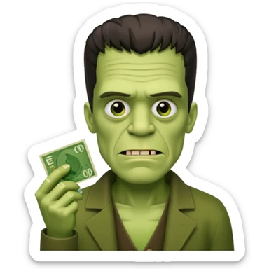frankenstein with money  sticker