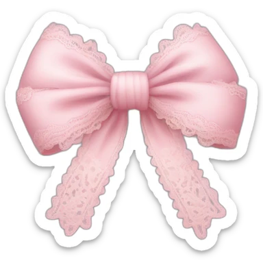 baby pink bow with frilly lace sticker