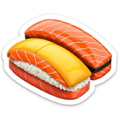 Salmon sushi Sweet egg sushi And tuna sushi.  sticker