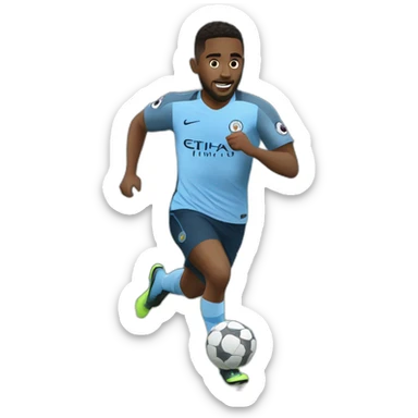 manchester city player running sticker