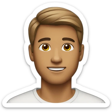 young man - tan skin - light beard - short brown hair sticker