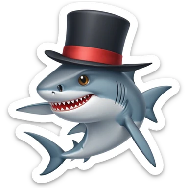 Shark with a top hat🐝 sticker