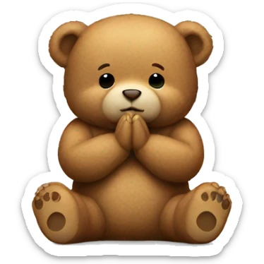 Teddy bear praying sticker