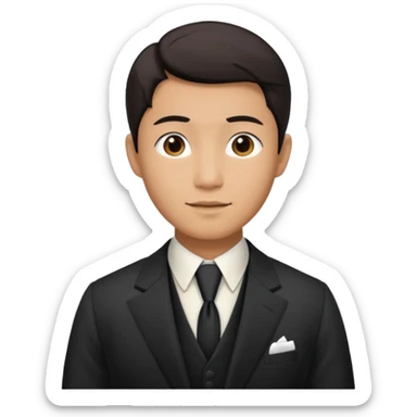 asain male in 1800s sticker