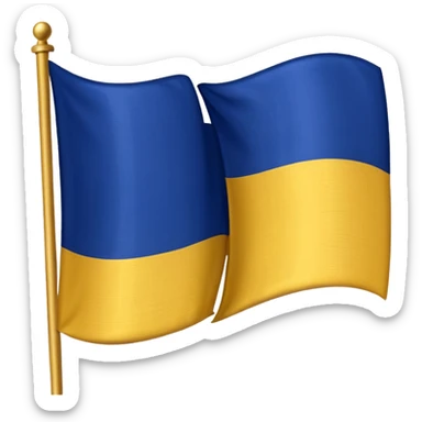 A flag with two dark blue stripes and a gold stripe in the middle sticker