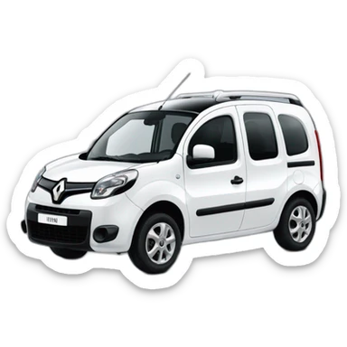 Une Renault kangoo blanche avec hard top sticker