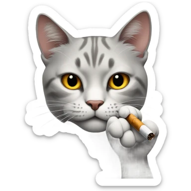 Cat smoking a cig sticker