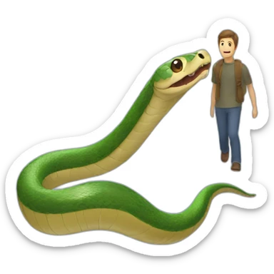 snake exiting from a person sticker