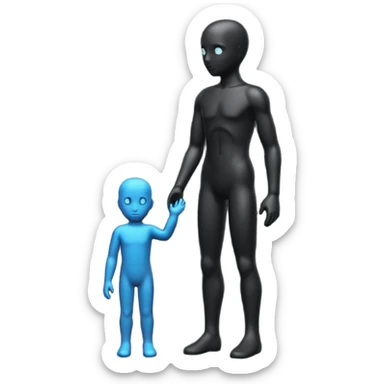 silhouette of a small figure growing into a tall one sticker