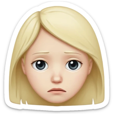 Sad distressed depressed face  sticker