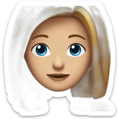 rownish Bob straight hairstyle with parting in the middle and blue eyes sticker