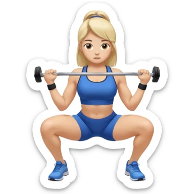 girl working out glutes shirt on but showing from behind but she's squatting and full body zoomed out also more coverage please  sticker