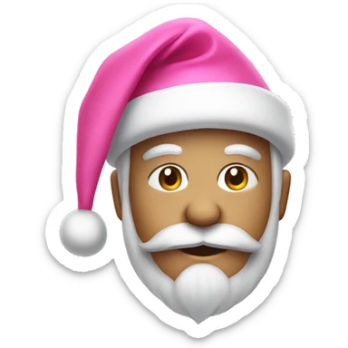 Santa but with a pink hat and a pink bow on it sticker