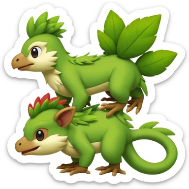  Fey Toony Sprigatito-Grookey-Grovyle-Shaymin-fusion-hybrid sticker