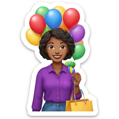 Street Balloon Seller black woman  sticker