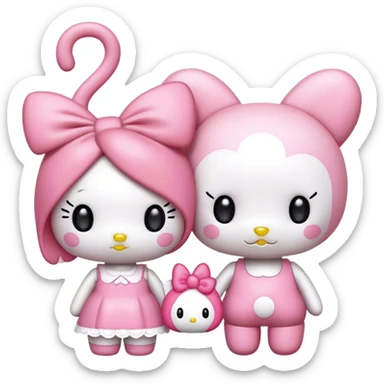 Hello kitty with mymelody  sticker