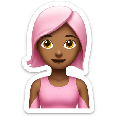 A girl doing Pilates with pink clothes  sticker