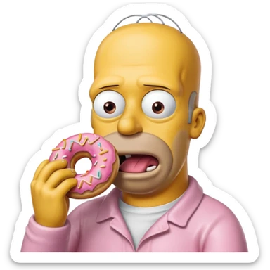 Homer simpson qui mange un donuts sticker