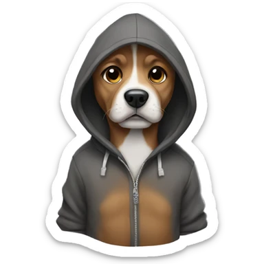 Dog with a hoodie  sticker