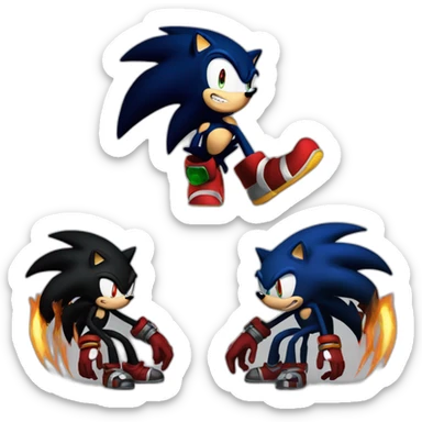 Sonic shadow knuckles ami chaos sticker