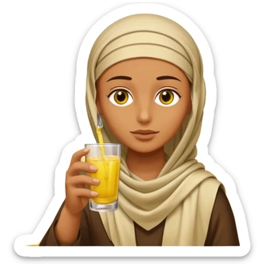 Ein Kamel welches ein Glass mit gelber Flüssigkeit trinkt üssigkei trinkt sticker