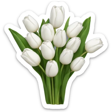 white tulip bouquet  sticker