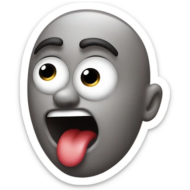 Eyeroll smiley face with kissy face sticker