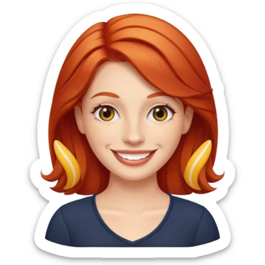 cruise emoji with a red headed woman sticker