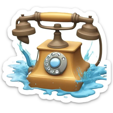 Telephone sneezing into a pool sticker