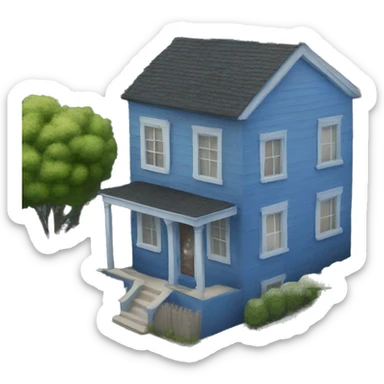 Blue townhouse sticker