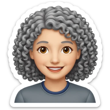 curly grey haired woman sticker