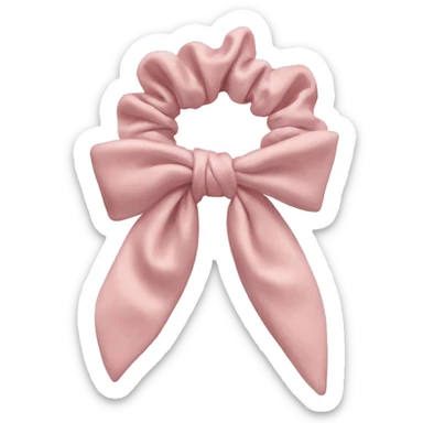Pale pink Scrunchie with bow sticker