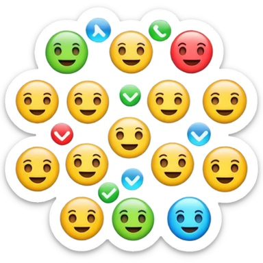 create a realistic emoji showing something showing real time data sticker