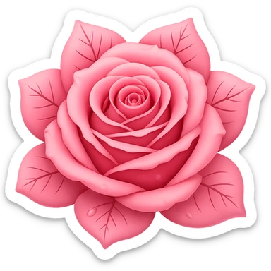 Make the blue icy rose pink in the style of emoji (apple style emojis). Remove the background. sticker