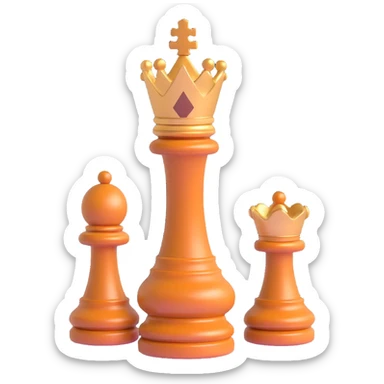 3D brown luxurious glossy chess king, no text sticker
