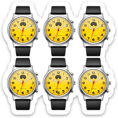 Make an image of 5 watches with the time set to 11:55 sticker