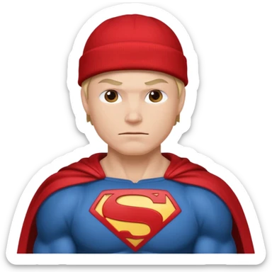 superhero with beanie sticker