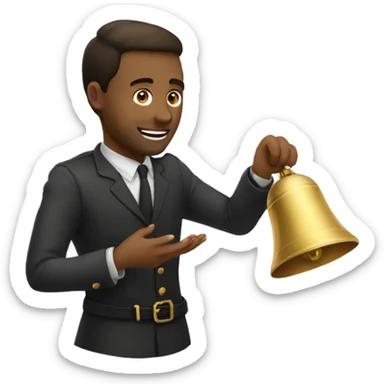 Me ringing a servant bell in my hand  sticker