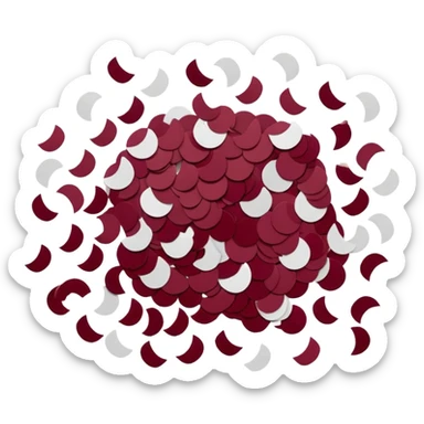 Burgundy and white confetti sticker