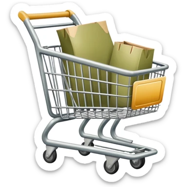 Pale olive Shopping cart sticker