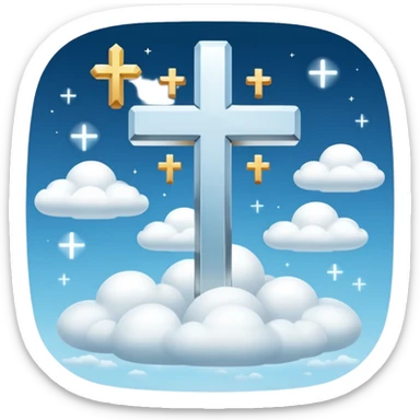 Make a emoji of a floating cross in the sky sticker