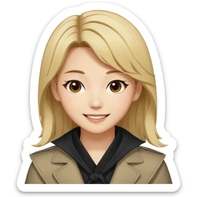 Rumi from K-pop demon hunters brown and blonde hair sticker