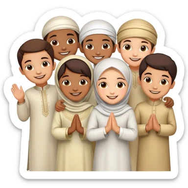 Kids celebrating Eid  sticker