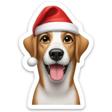 Dog with Santa hat sticker