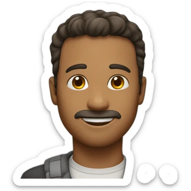 a man with very short hair, unshaven with the word thank you at the bottom of the image sticker