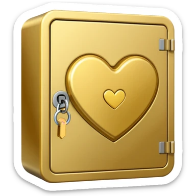 Golden heart locker sticker