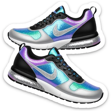 glitter running shoes sticker